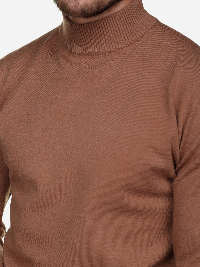 Pull col cheminée Camel - Kiabi