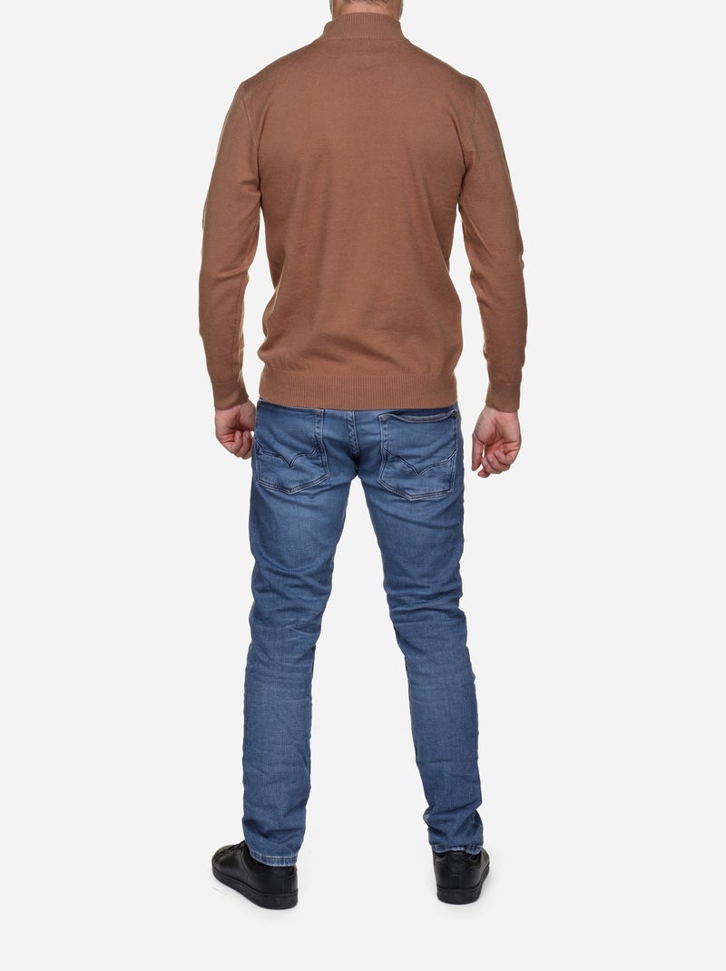 Pull col cheminée Camel - Kiabi