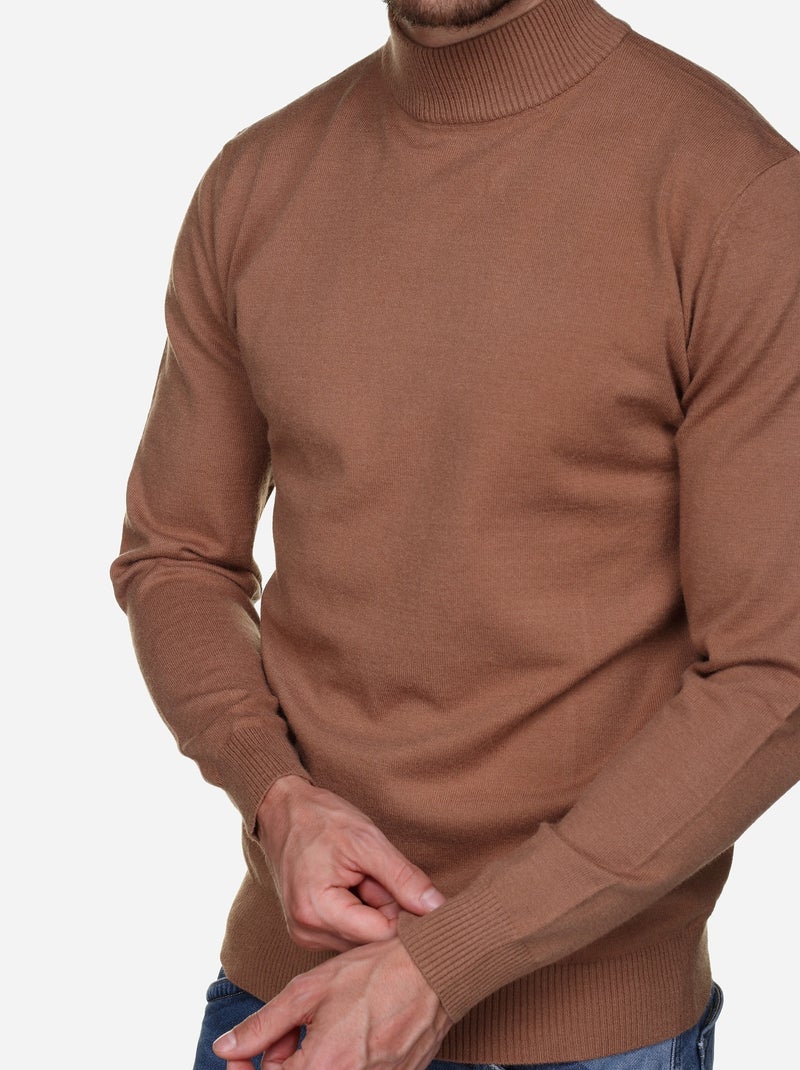 Pull col cheminée Camel - Kiabi