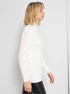 Pull col cheminée et manches gigot - Kiabi