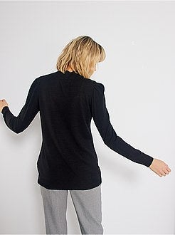 Pull col cheminée et manches gigot - Kiabi