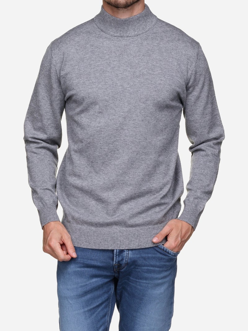 Pull col cheminée Gris - Kiabi
