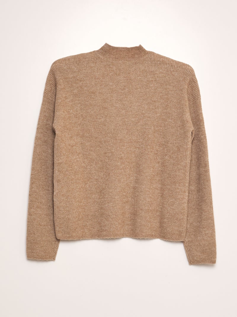 Pull col cheminée 'JDY' Marron - Kiabi