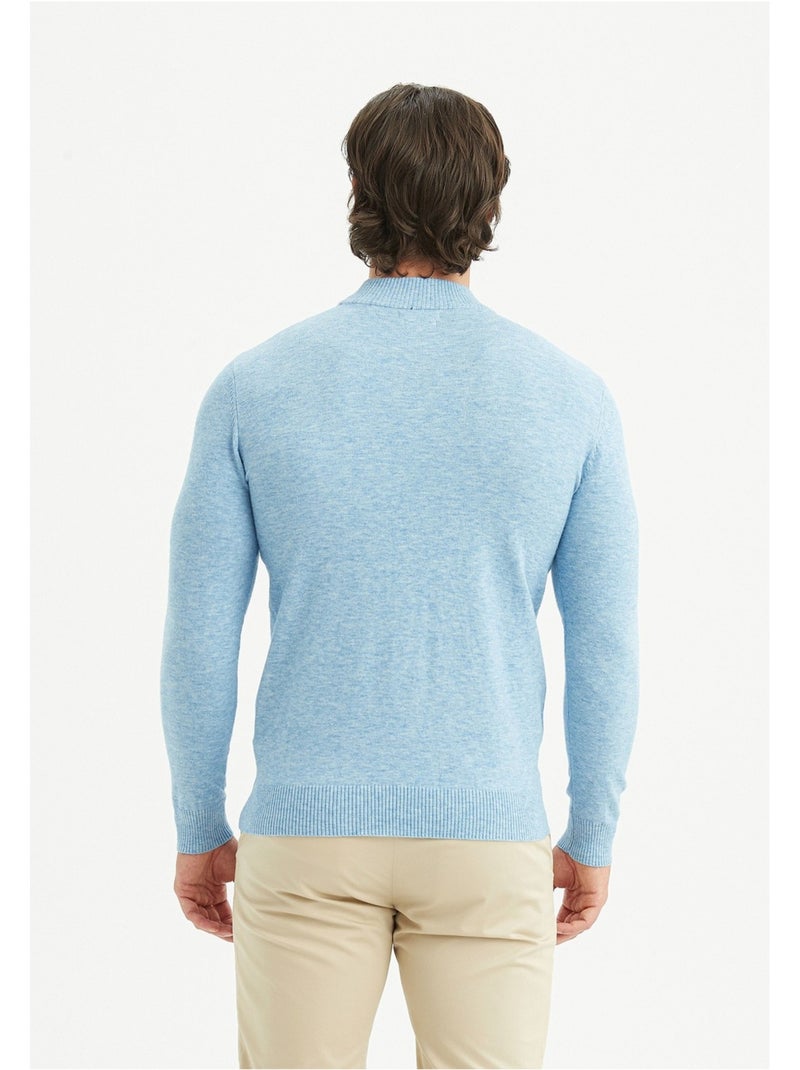 Pull col Cheminée Kebello Bleu ciel - Kiabi