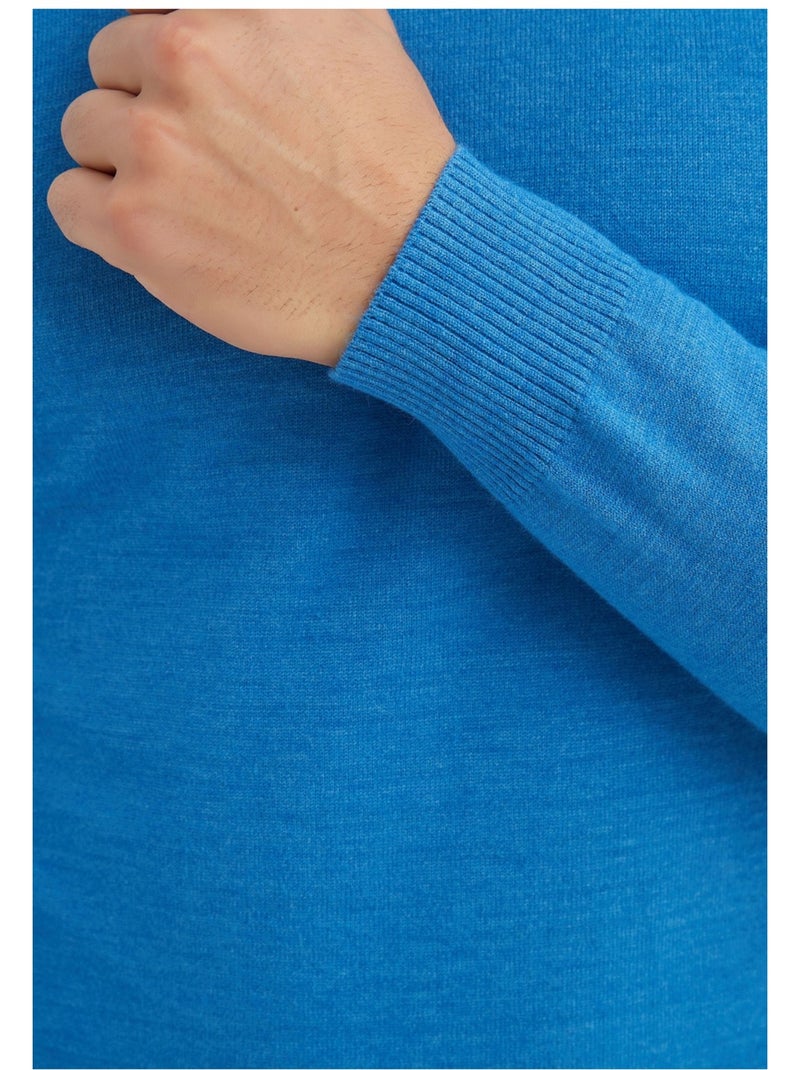 Pull col Cheminée Kebello Bleu - Kiabi