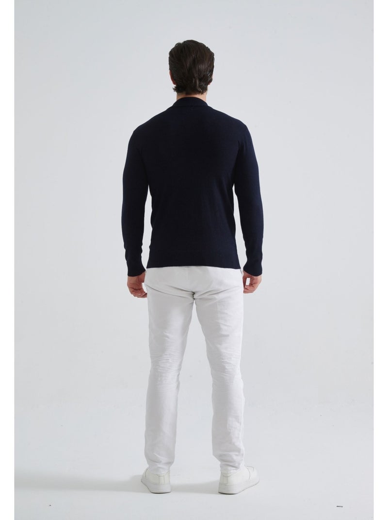 Pull col Cheminée Kebello Bleu marine - Kiabi