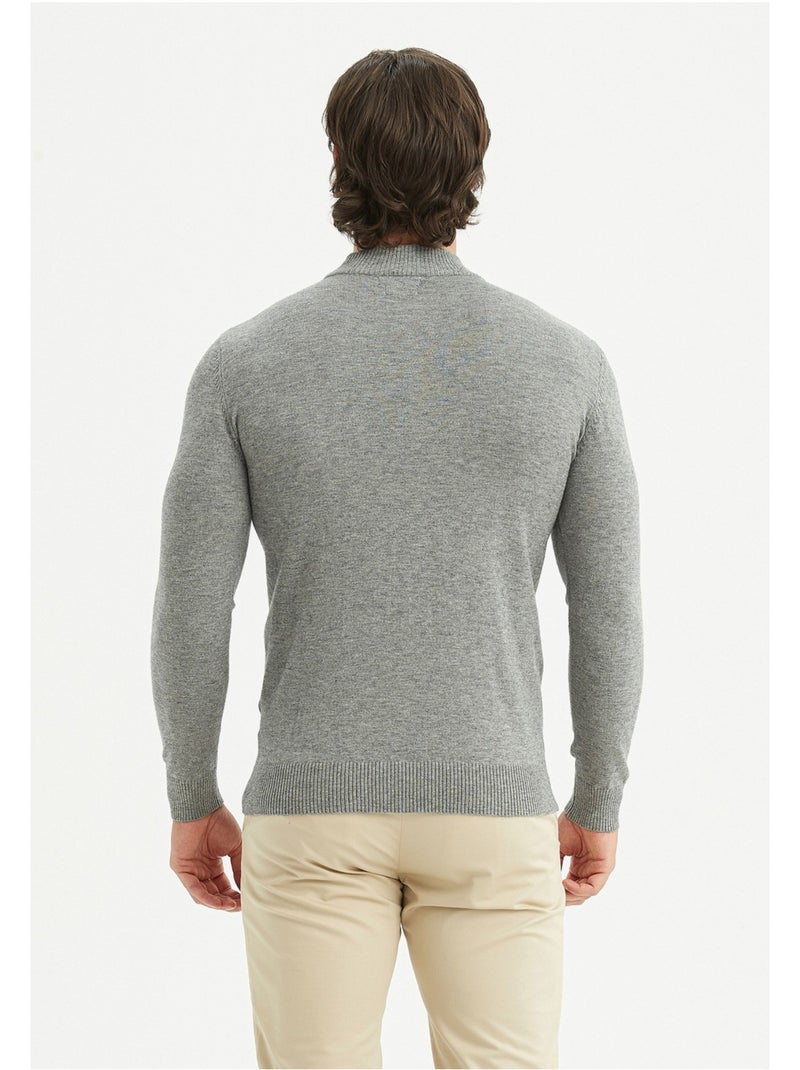 Pull col Cheminée Kebello Gris - Kiabi