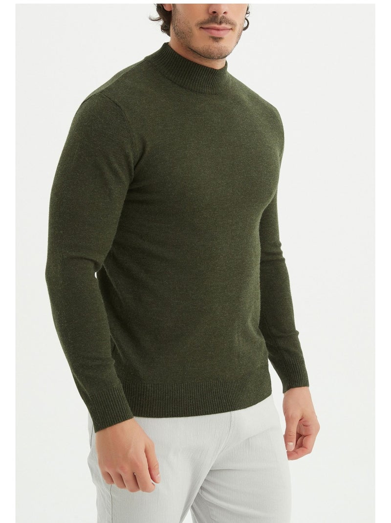 Pull col Cheminée Kebello Vert - Kiabi