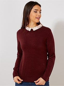 Pull col chemise - Kiabi