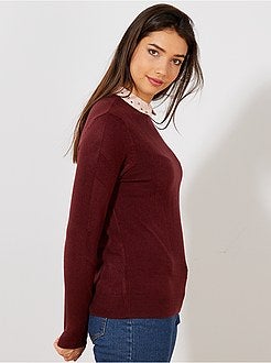 Pull col chemise - Kiabi