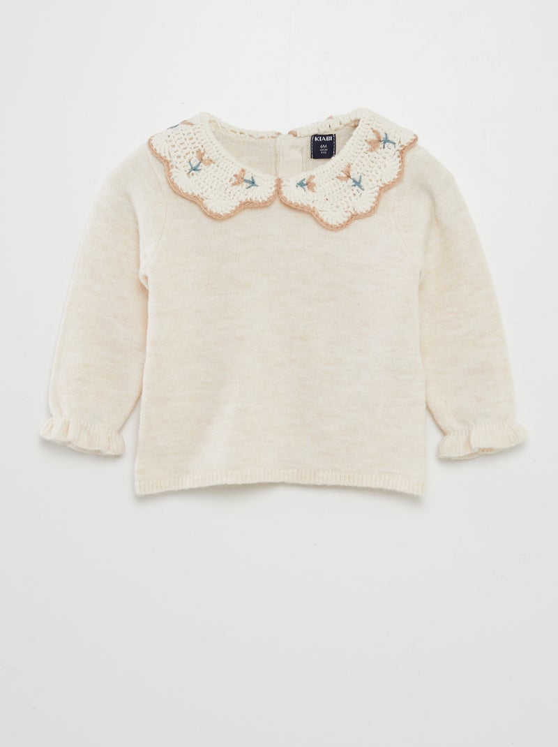 Pull col claudine Beige - Kiabi