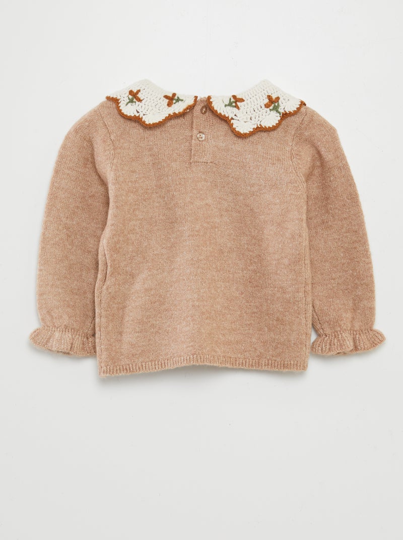 Pull col claudine Marron - Kiabi