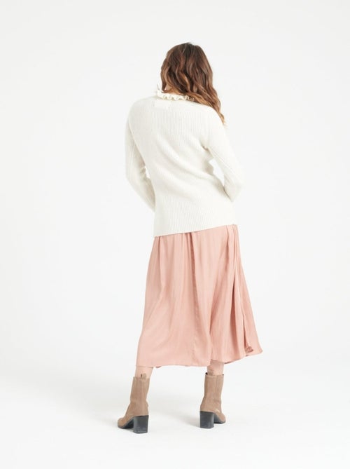 Pull col falbala zippé femme 100% cachemire - MIA 4 - Kiabi