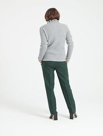 Pull col falbala zippé femme 100% cachemire - MIA 4