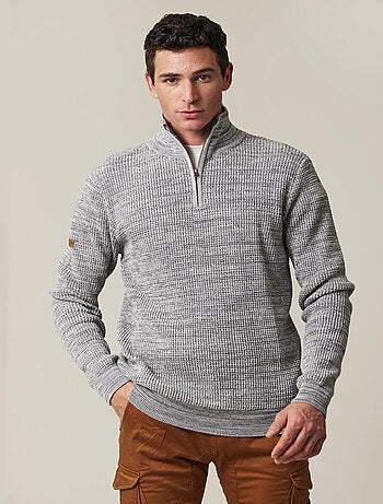 Pull col haut zippé en coton 'Deeluxe'