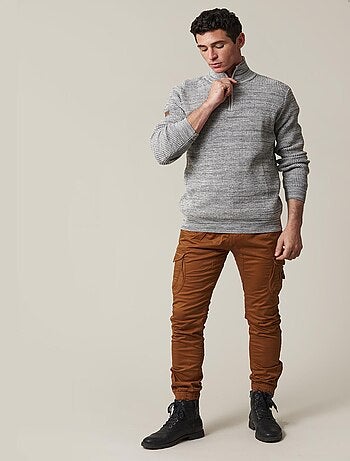 Pull col haut zippé en coton 'Deeluxe'
