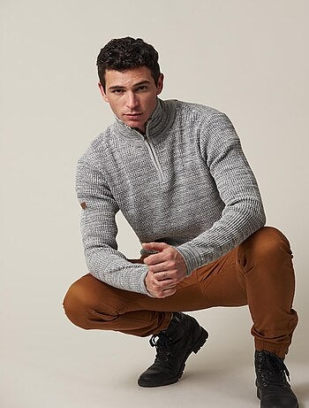 Pull col haut zippé en coton 'Deeluxe'