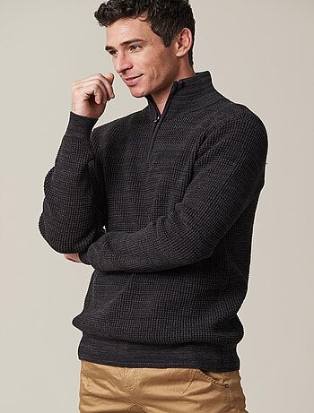 Pull col haut zippé en coton 'Deeluxe'