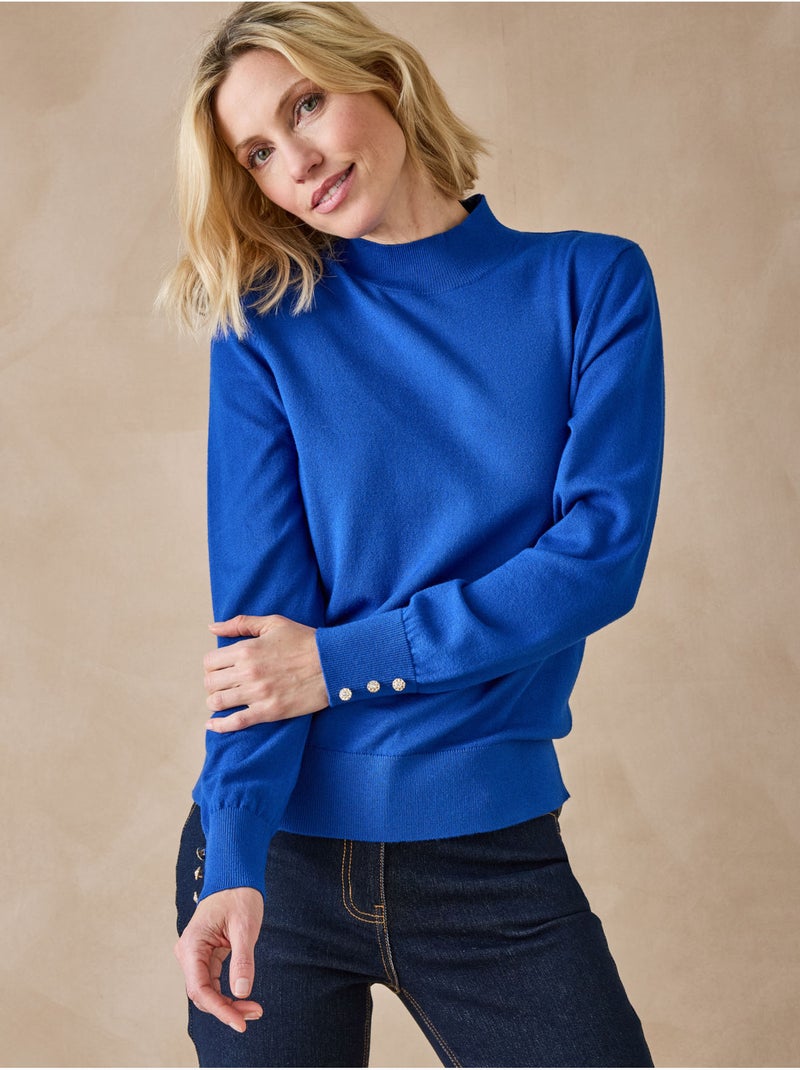 Pull col montant - DAXON Bleu - Kiabi