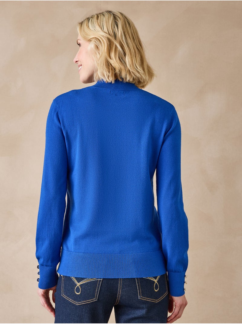 Pull col montant - DAXON Bleu - Kiabi