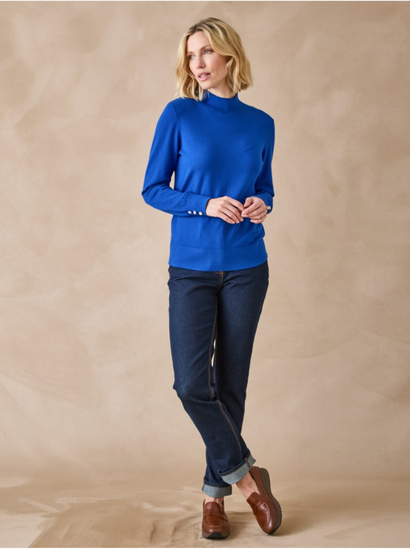 Pull col montant - DAXON Bleu - Kiabi