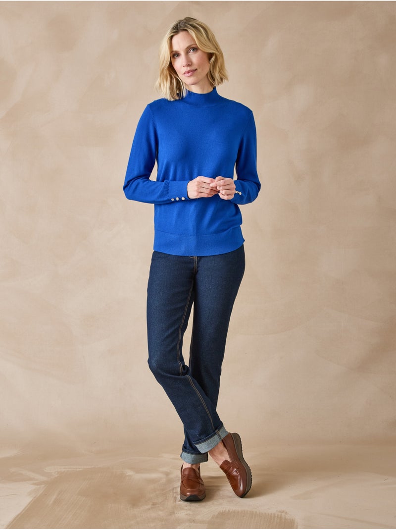 Pull col montant - DAXON Bleu - Kiabi