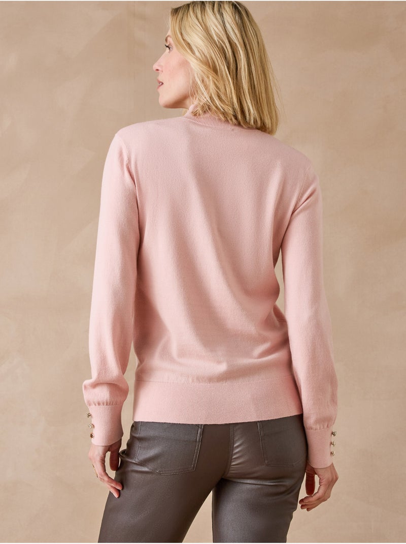 Pull col montant - DAXON Rose - Kiabi