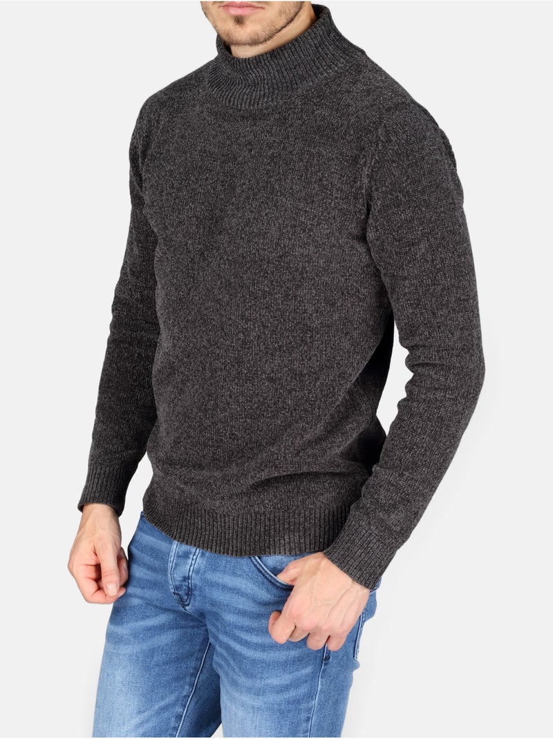 Pull col montant - Kenzarro Gris foncé - Kiabi