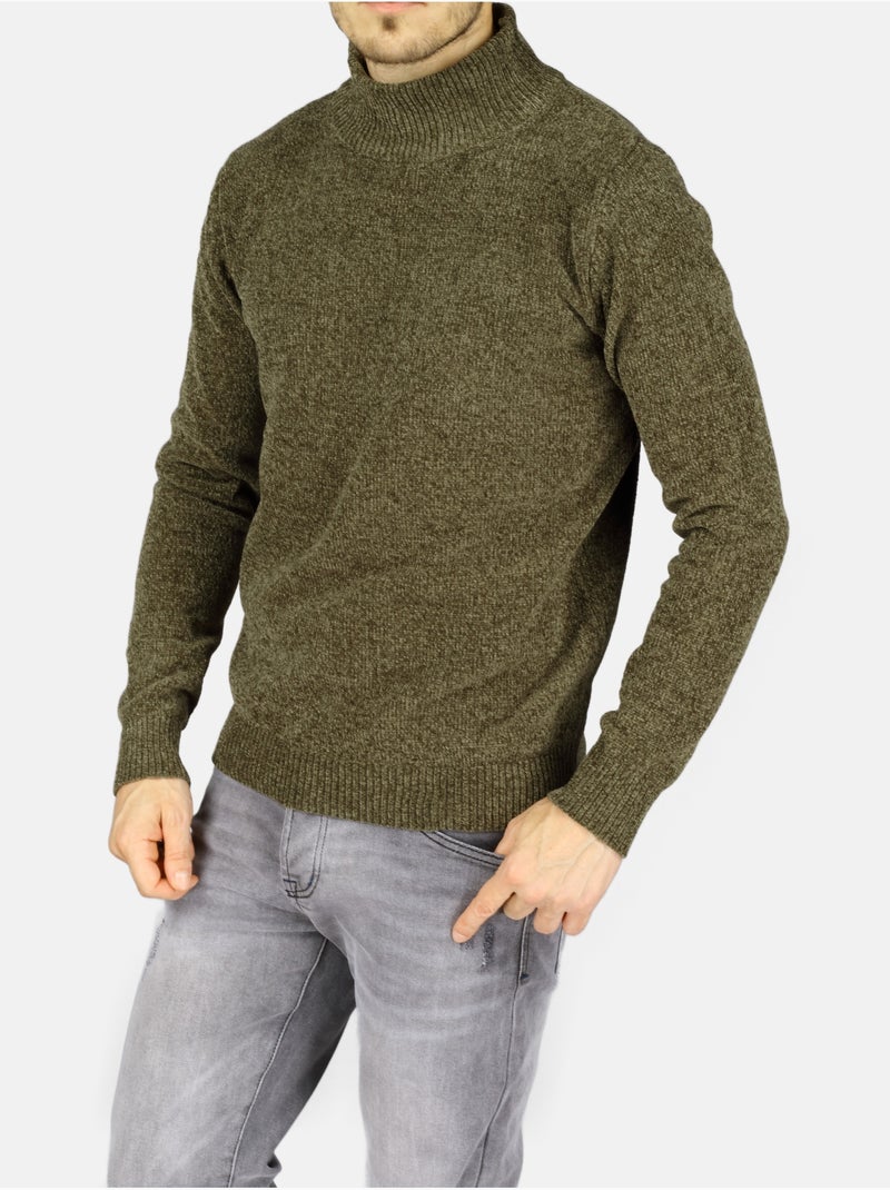 Pull col montant - Kenzarro Vert - Kiabi