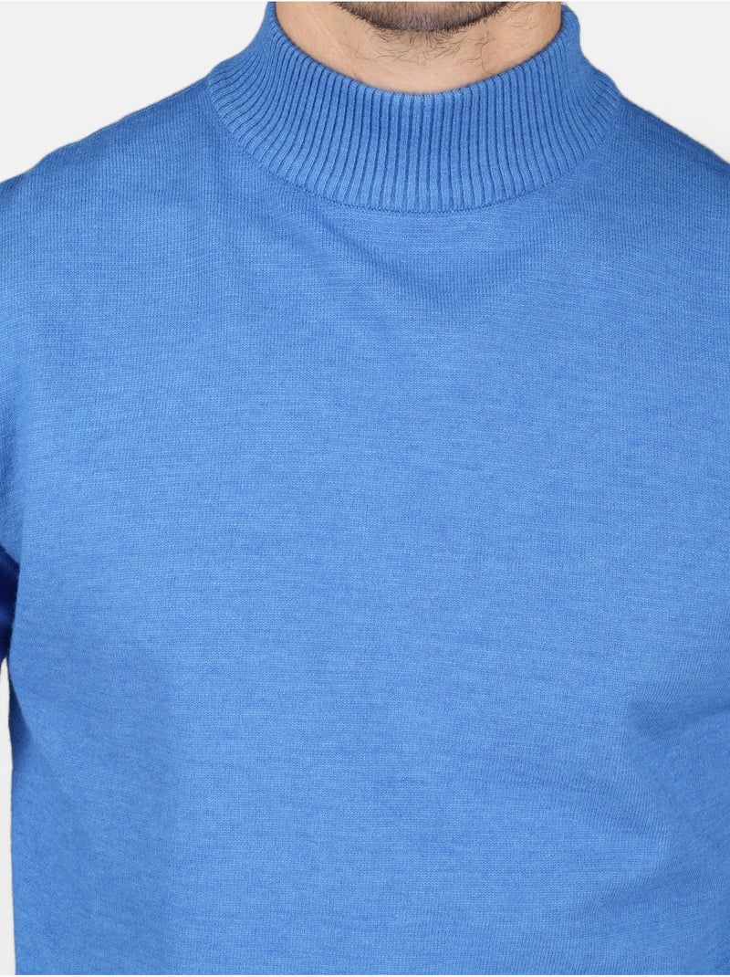 Pull col montant - Yves Enzo Bleu roi - Kiabi