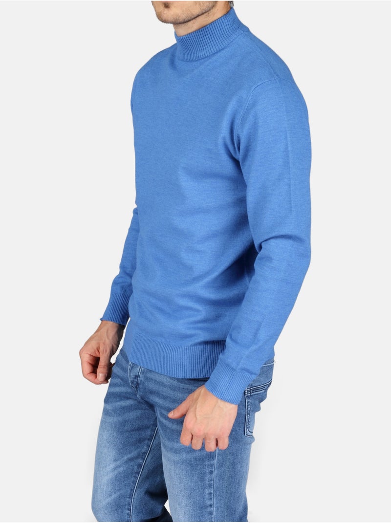 Pull col montant - Yves Enzo Bleu roi - Kiabi