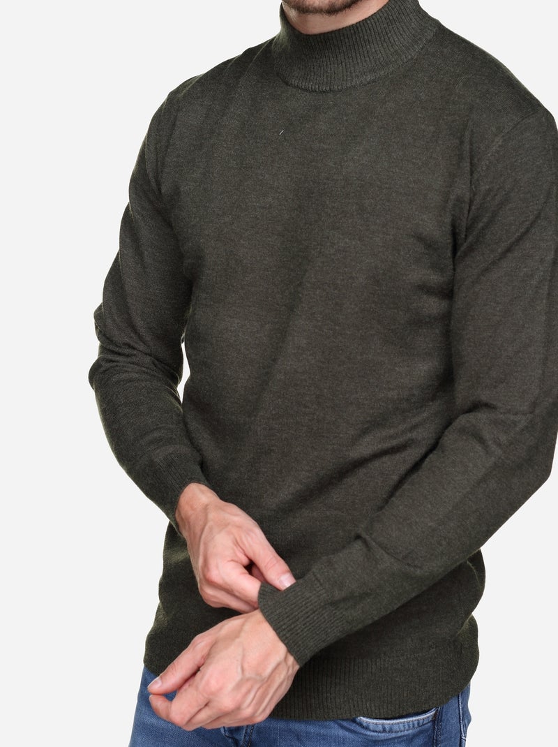 Pull col montant - yves enzo Kaki - Kiabi