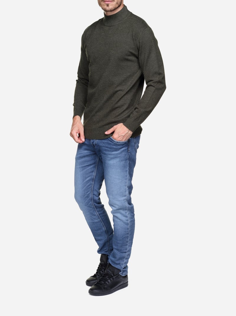 Pull col montant - yves enzo Kaki - Kiabi