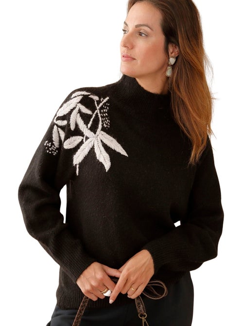 Pull col montant avec broderie - DAXON - Kiabi
