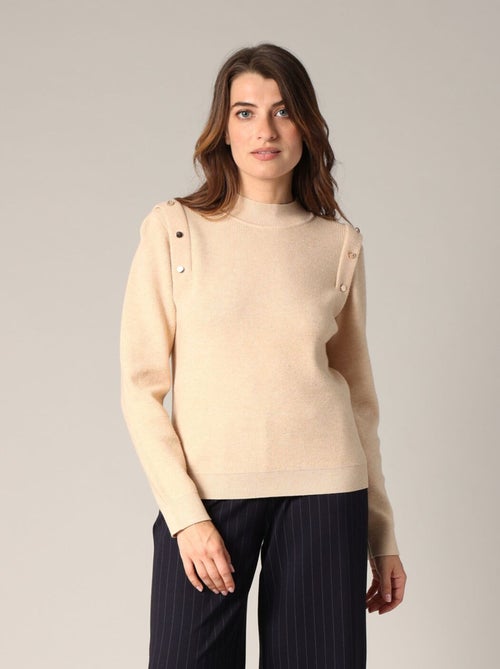 Pull col montant avec détails de boutons fantaisie 'Deeluxe' - Kiabi