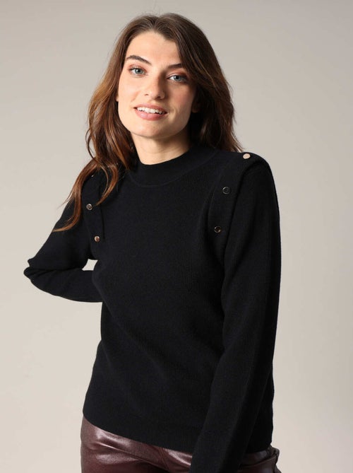 Pull col montant avec détails de boutons fantaisie 'Deeluxe' - Kiabi
