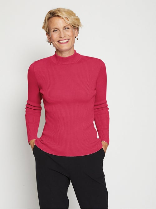 Pull col montant avec laine mérinos - Afibel - Kiabi