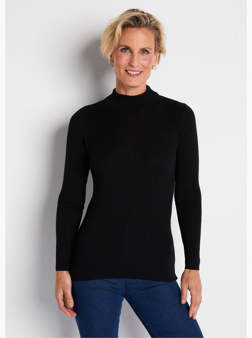 Pull col montant avec laine mérinos - Afibel - Kiabi