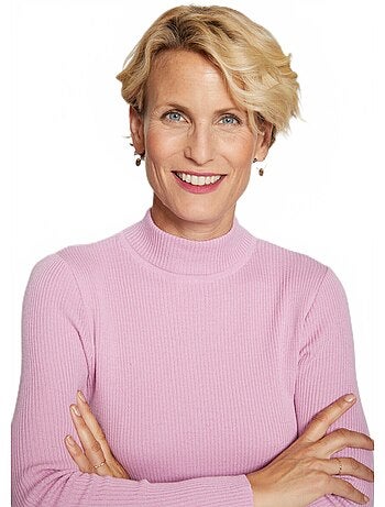 Pull col montant avec laine mérinos - Afibel