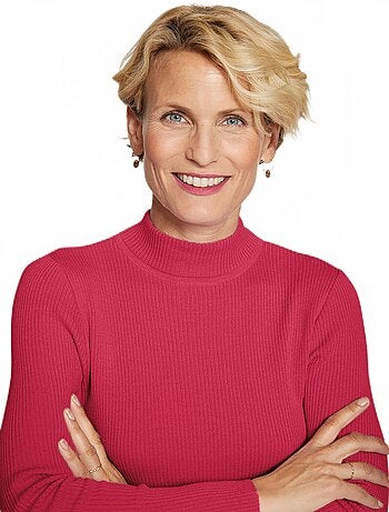 Pull col montant avec laine mérinos - Afibel