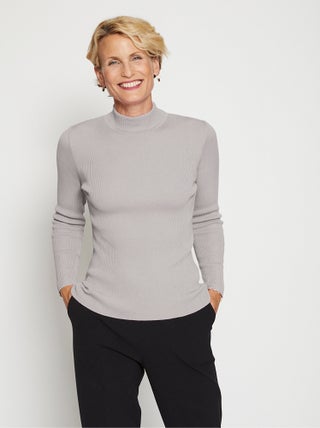 Pull col montant avec laine mérinos