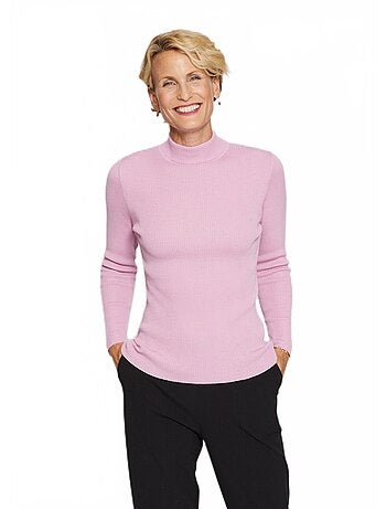 Pull col montant avec laine mérinos