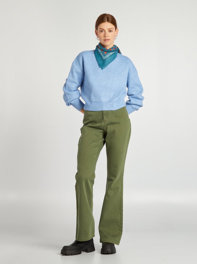 Pull col montant Bleu - Kiabi