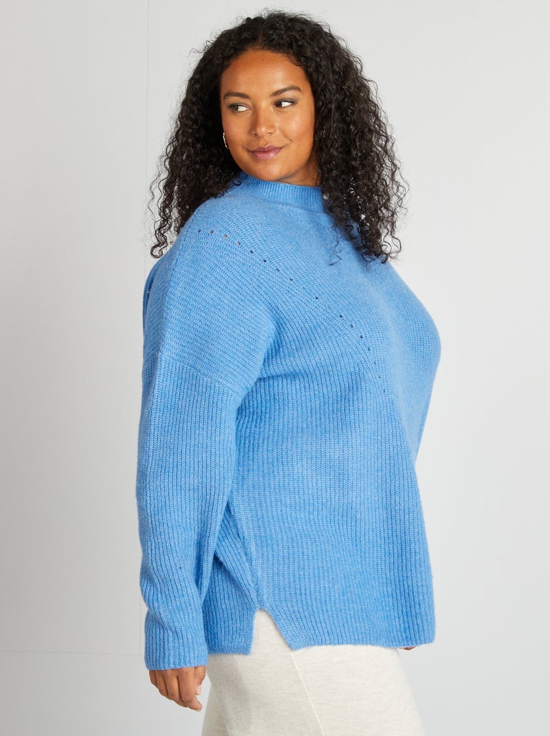 Pull col montant Bleu - Kiabi