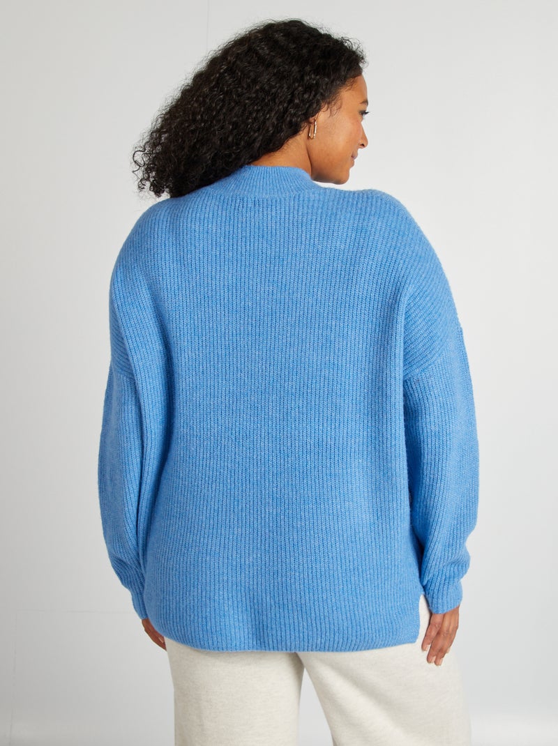Pull col montant Bleu - Kiabi
