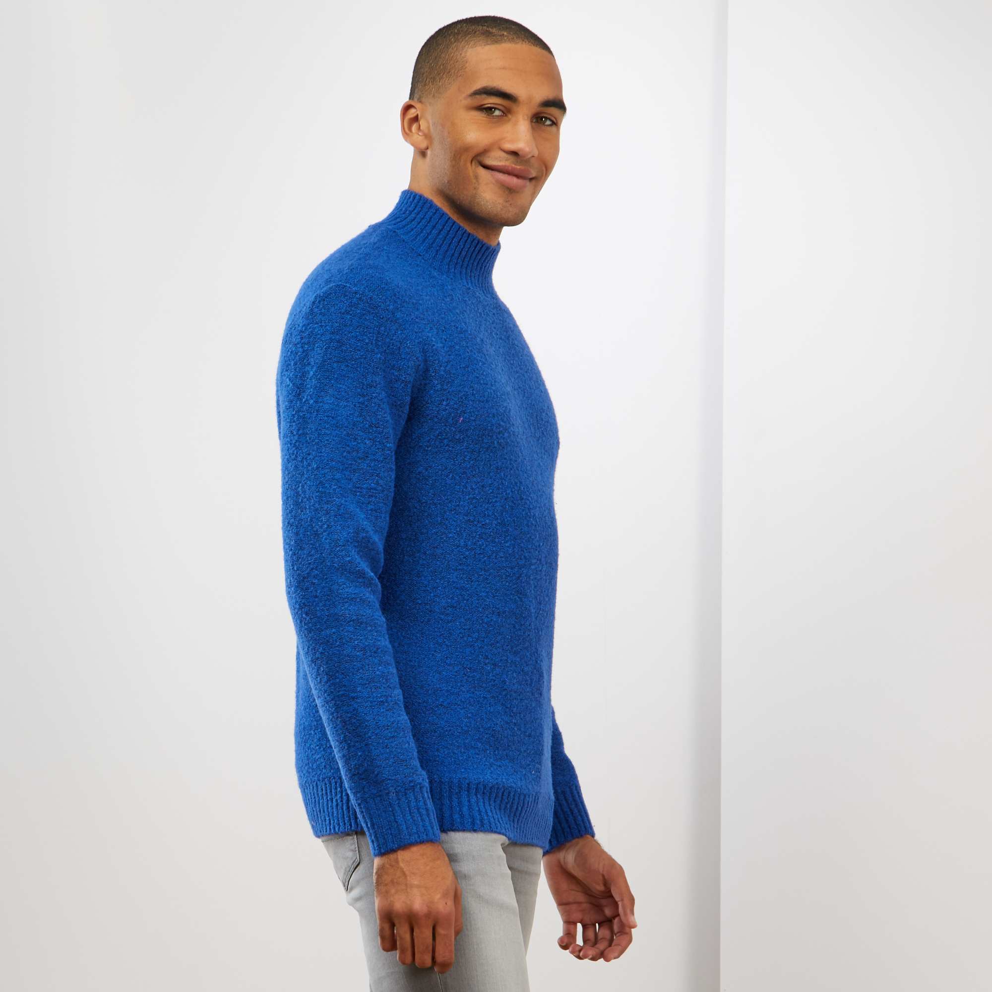 Pull col montant Homme - bleu - Kiabi - 15,00€
