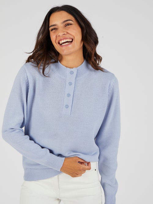 Pull col montant boutonné - Damart - Kiabi