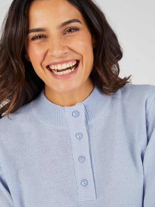 Pull col montant boutonné - Damart - Kiabi