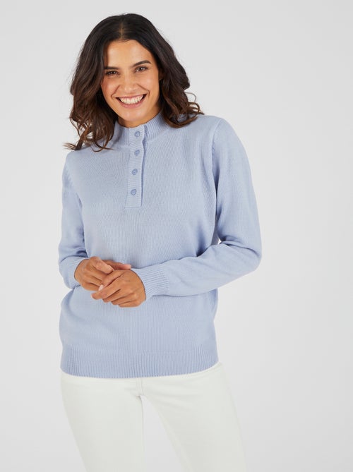 Pull col montant boutonné - Damart - Kiabi