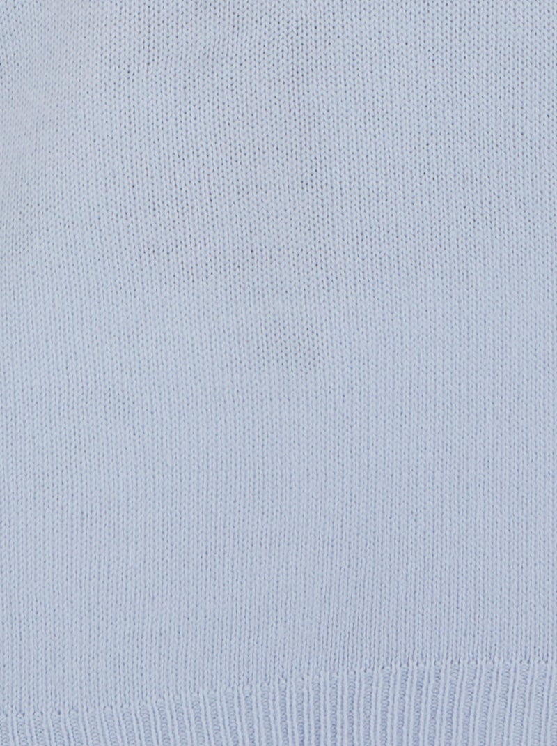 Pull col montant boutonné - Damart Bleu clair - Kiabi